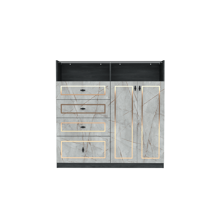 ตู้ลิ้นชัก 4 ลิ้นชัก WISDOM DESIGN FURNITURE GDW-121 120 ซม. สีแอชเกรย์/ไลท์มาร์เบิ้ล